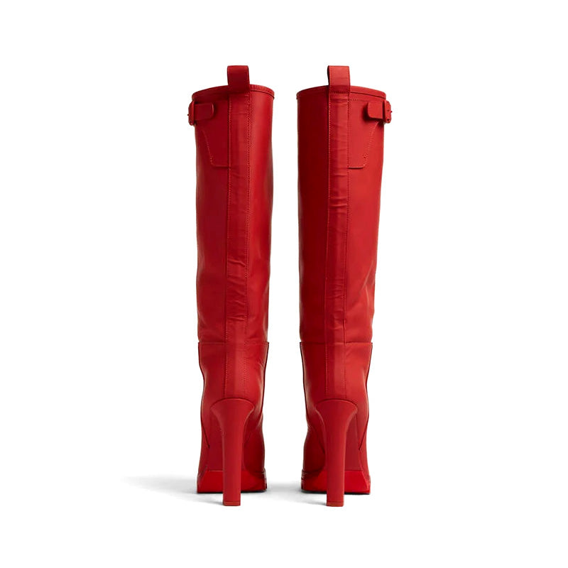 Printed Women's Knee-High Gumboot Fashionable Rubber Rain Boot with PVC & Steel Insole Ladies Wellington for Winter