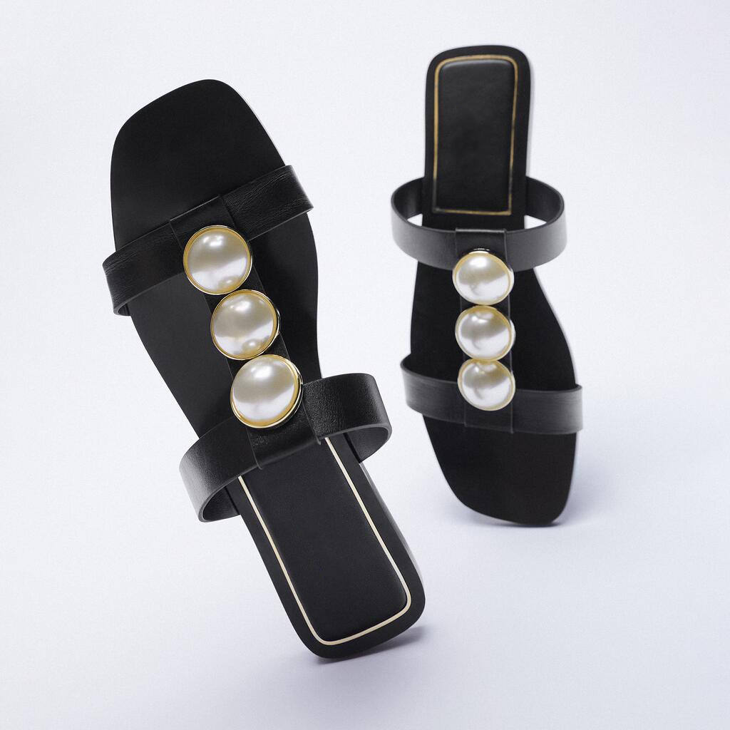 2025 Summer Pearl H Letter Women's Flat slippers Rome Beach Ladies Platform Sandals Women Shoe Manufacturer Custom Flat Sandals
