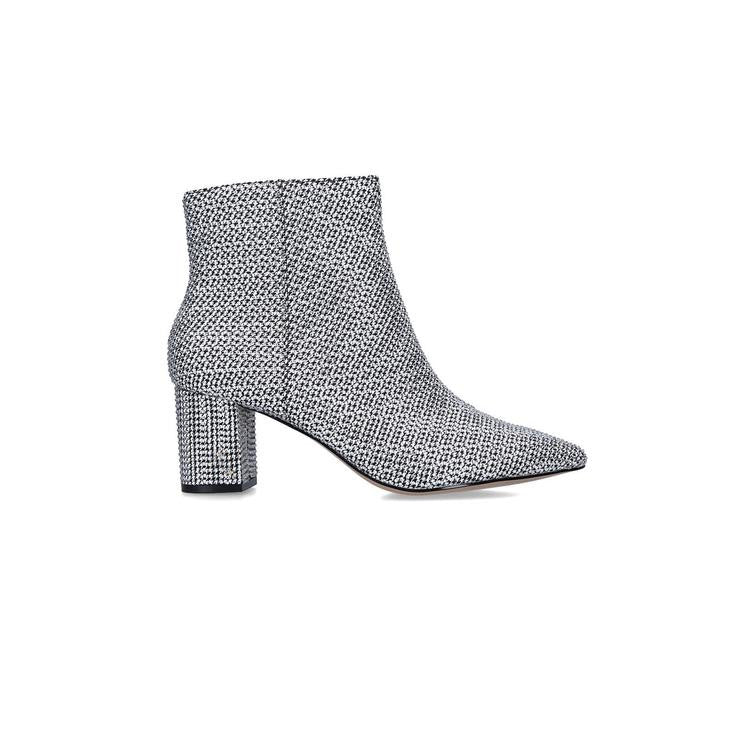 Shining Pearl Rhinestone Women's High Heel Ankle Boots Zip Closure Fashionable Lace Design New Type PU Insole Summer Style