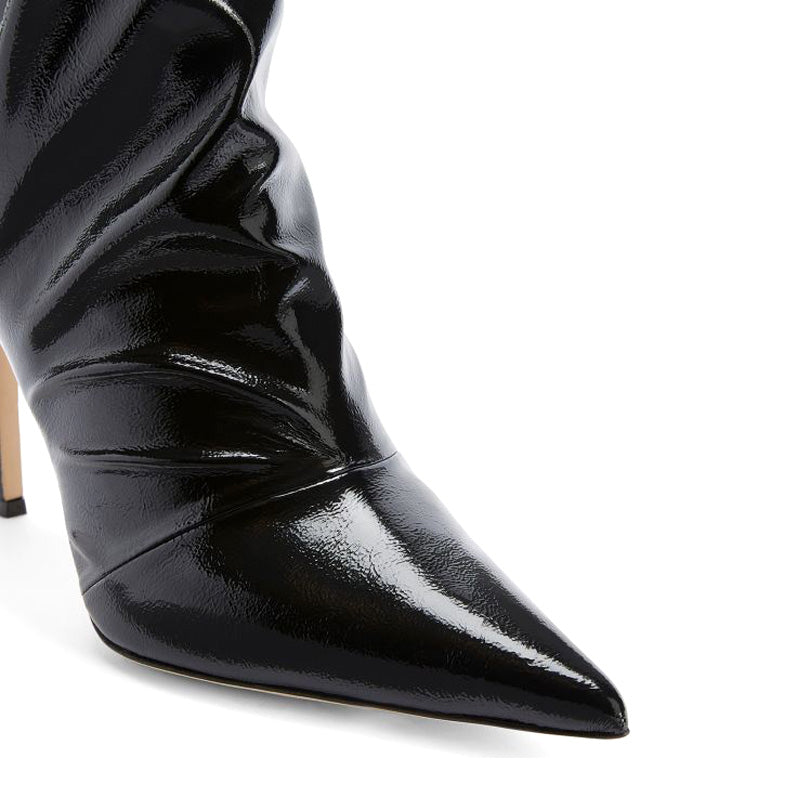 Sexy Booties Manufacturer Upper Wrinkles Party Midi Boots Stiletto Heel Pointed Toe Boots Custom Sexy Party Midi Boots