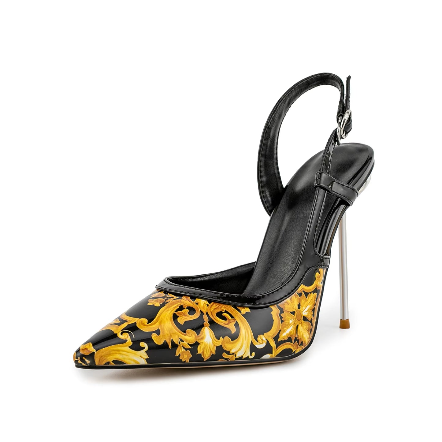 Women's Patent Leather Stiletto Heels Oil Painting Pointy Toe Pumps Fall Summer Autumn Formal Upper Material PU Insole