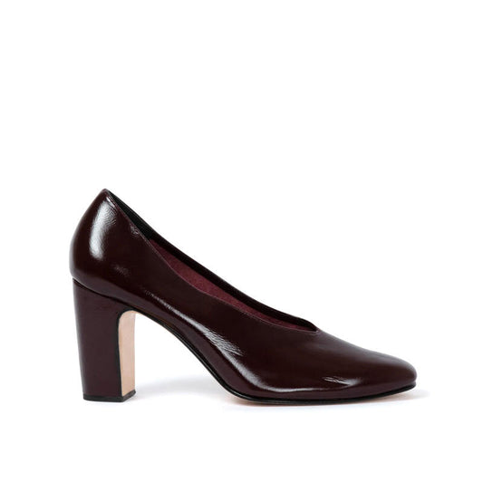 Mature Women Vintage Genuine Leather High Heel Shoes Ankle Work Pumps Thin Light Comfortable Daily Office Use Winter