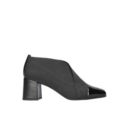 Women's Office Pump Shoes 6.5CM High Heels Black PU Leather Upper Patchwork Fabric Soft Comfortable Formal Shoes Summer Autumn