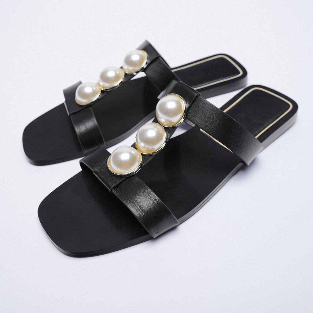 2025 Summer Pearl H Letter Women's Flat slippers Rome Beach Ladies Platform Sandals Women Shoe Manufacturer Custom Flat Sandals