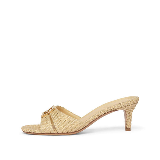 Woven Heels Pumps Women's Summer Woven Flat Slides Ladies Woven Casual Home Sandals and Slippers for Beach Use