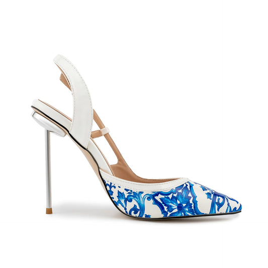 Women's Patent Leather Stiletto Heels Oil Painting Pointy Toe Pumps Fall Summer Autumn Formal Upper Material PU Insole