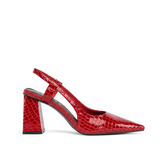 Women's Snake Pattern Summer Casual Heels Sandal Style High Heel Slingback Peep-Toe Pumps Genuine Leather