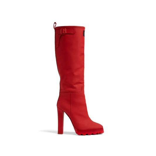 Printed Women's Knee-High Gumboot Fashionable Rubber Rain Boot with PVC & Steel Insole Ladies Wellington for Winter