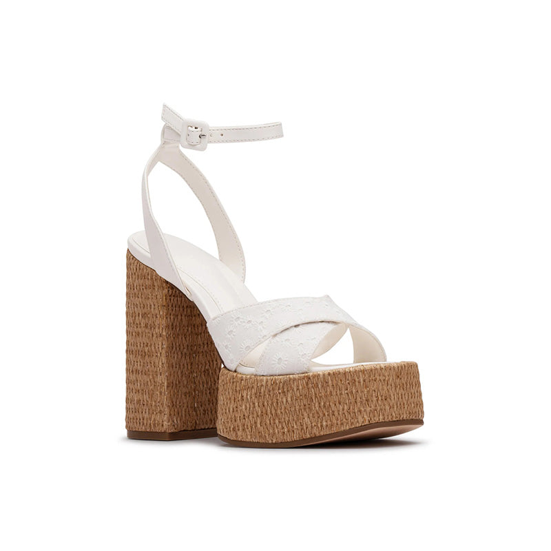Trendy Women Wedges Bridal Chunky Heel Sandals Elegant Open Toe Lace-Up Wedge Platform Wedding Heels Shoes