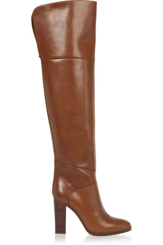 Large Size Sexy Women Over the Knee Long Boots Round Toe 2025 Hotsale High Heel Boots Elegant Vintage Over the Knee Boots