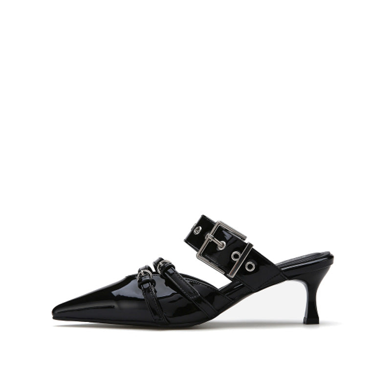 2025 Summer Silver Sexy High-Heeled Sandals Women Comfortable Bridal Shoes Pointed Belt Buckle Thin Heel Party Shoes