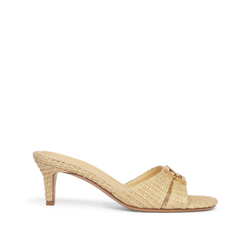 Woven Heels Pumps Women's Summer Woven Flat Slides Ladies Woven Casual Home Sandals and Slippers for Beach Use