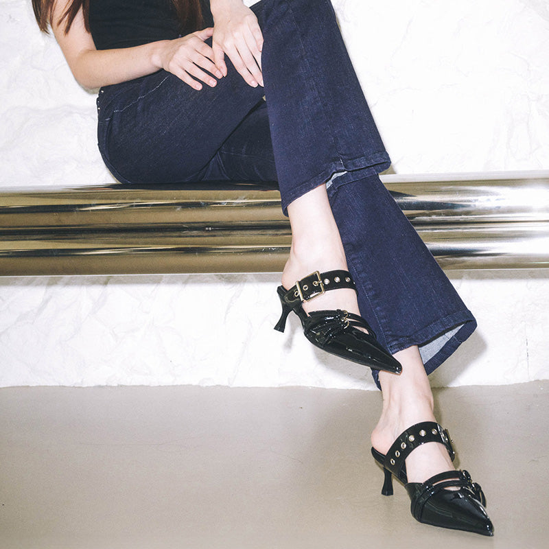 2025 Summer Silver Sexy High-Heeled Sandals Women Comfortable Bridal Shoes Pointed Belt Buckle Thin Heel Party Shoes
