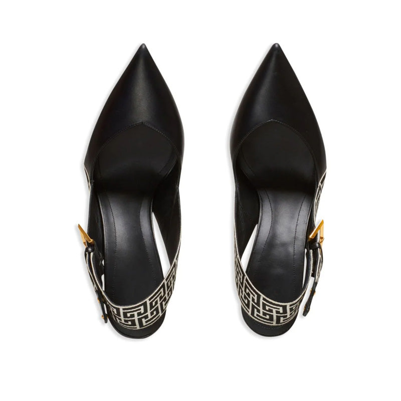 2025 Women's Gold Genuine Leather Stiletto Heel Shoes Soft Summer High Heels Pointed Toe Buckle-Fastening Thin