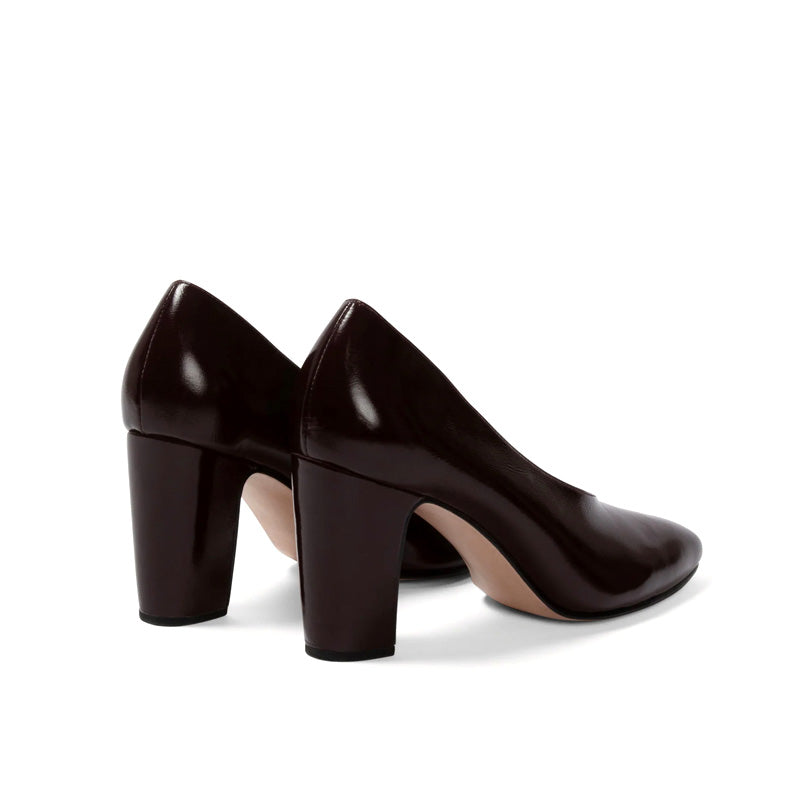 Mature Women Vintage Genuine Leather High Heel Shoes Ankle Work Pumps Thin Light Comfortable Daily Office Use Winter