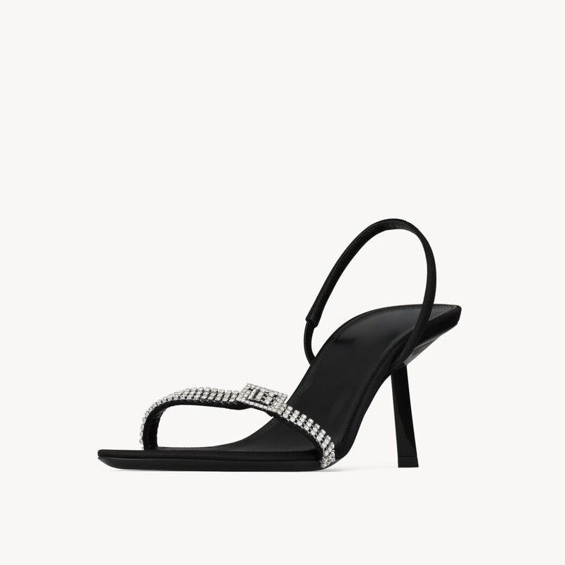 Gorgeous Ladies Patent Leather Summer Wedding Bridal Shoes 5 Inch High Heels Sexy Sandals with Round Toe Rubber Insole Parties
