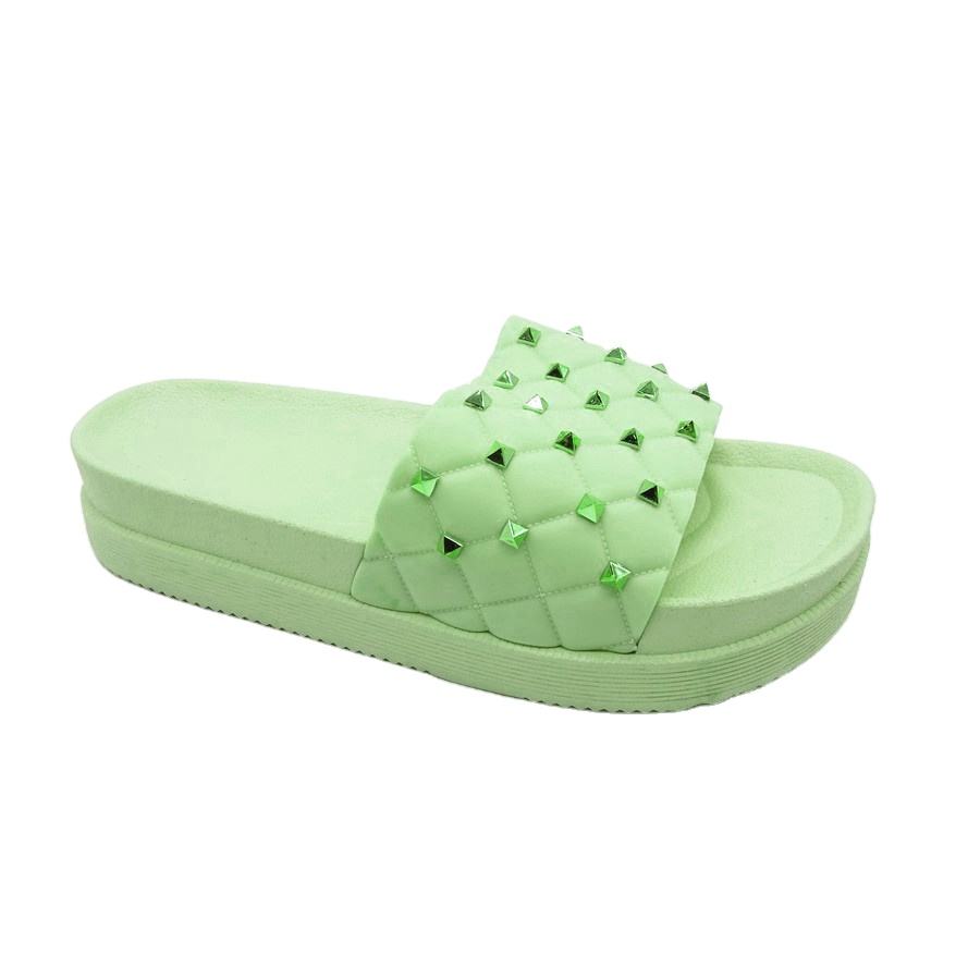 Women's Summer Open Toe Sandal Slippers Comfortable PU Insole with Rivet Fashionable EVA Insole Outdoor Wear Shoe