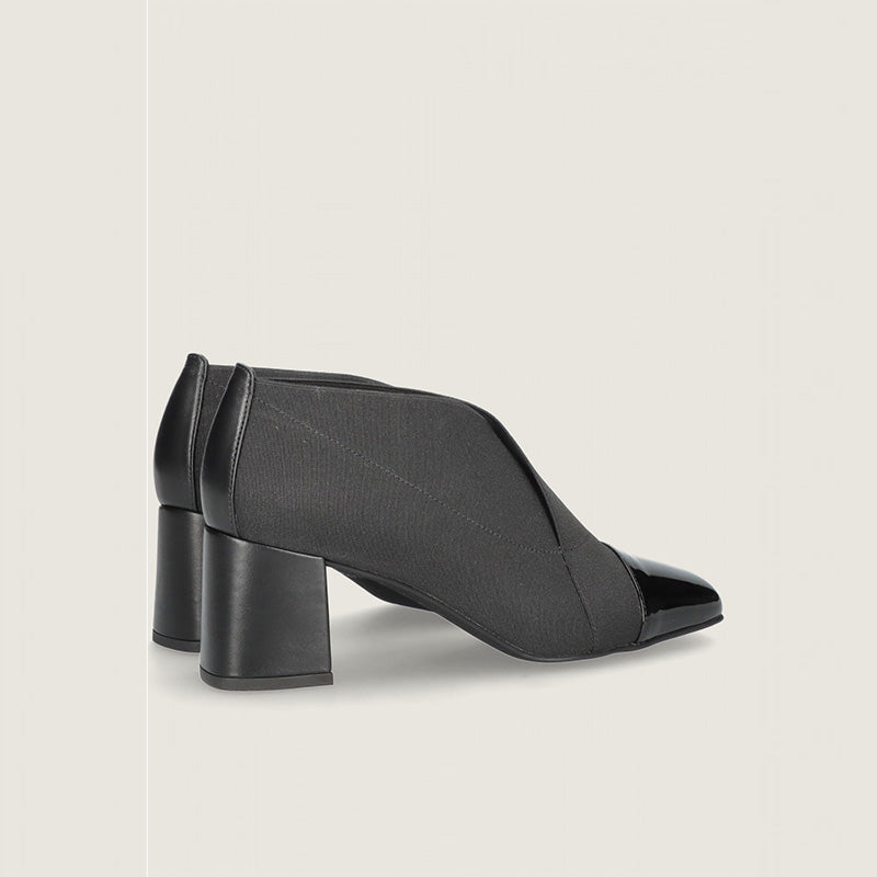 Women's Office Pump Shoes 6.5CM High Heels Black PU Leather Upper Patchwork Fabric Soft Comfortable Formal Shoes Summer Autumn