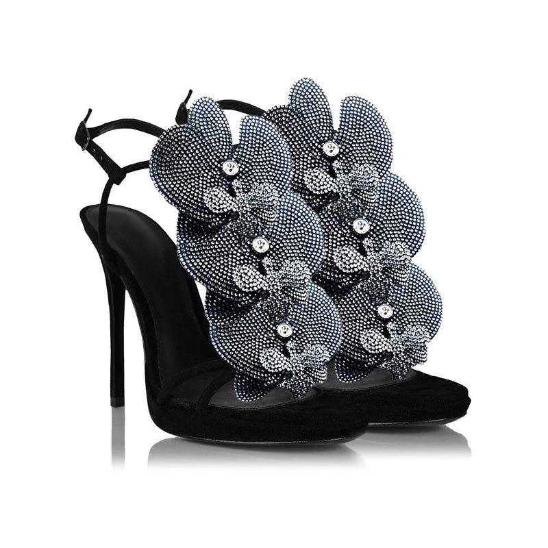 Summer Women Sexy Catwalk Super High Heel Sandals Flower Lace Strap High Heels with Breathable Feature