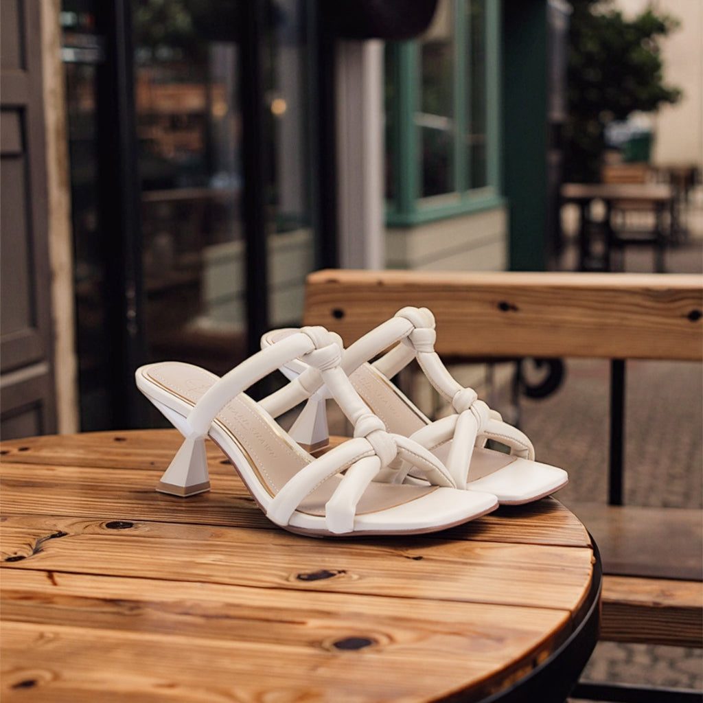 New Europe-American Summer Fashion Triangular Thick Cotton Quilt Square Open Slingback Sandals Super High Heels PU Insole