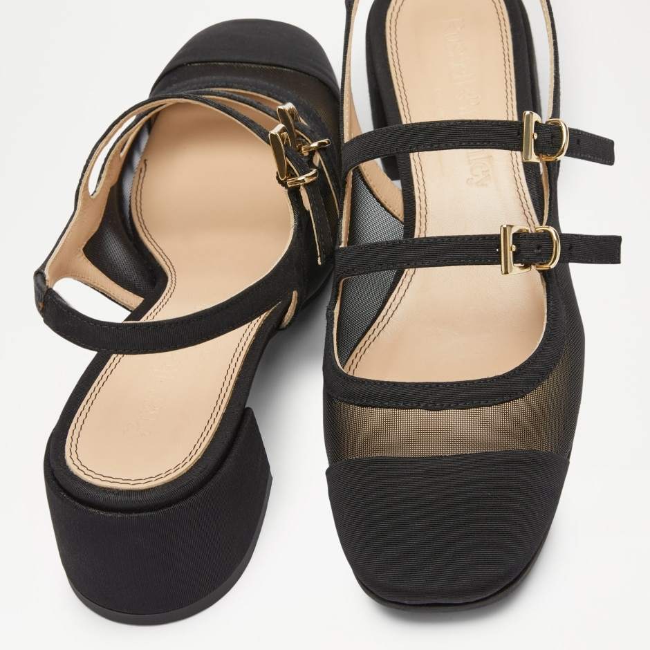 Elegant Mesh Upper Dress Block Heel Shoes for Ladies Autumn Season Ankle Strap Slingbacks Button Closure Wedding Party