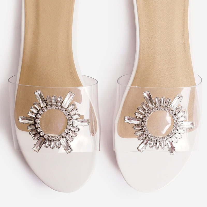 Women Open Toe Transparent Clear PVC Casual Flat Slide Crystal Slippers Women Shoe Manufacturer Custom Flat Sandals